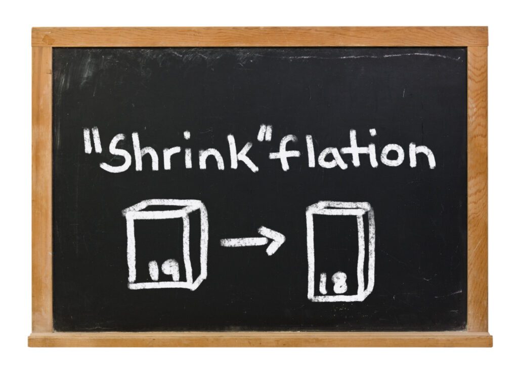 Shrinkflation chalk drawing example